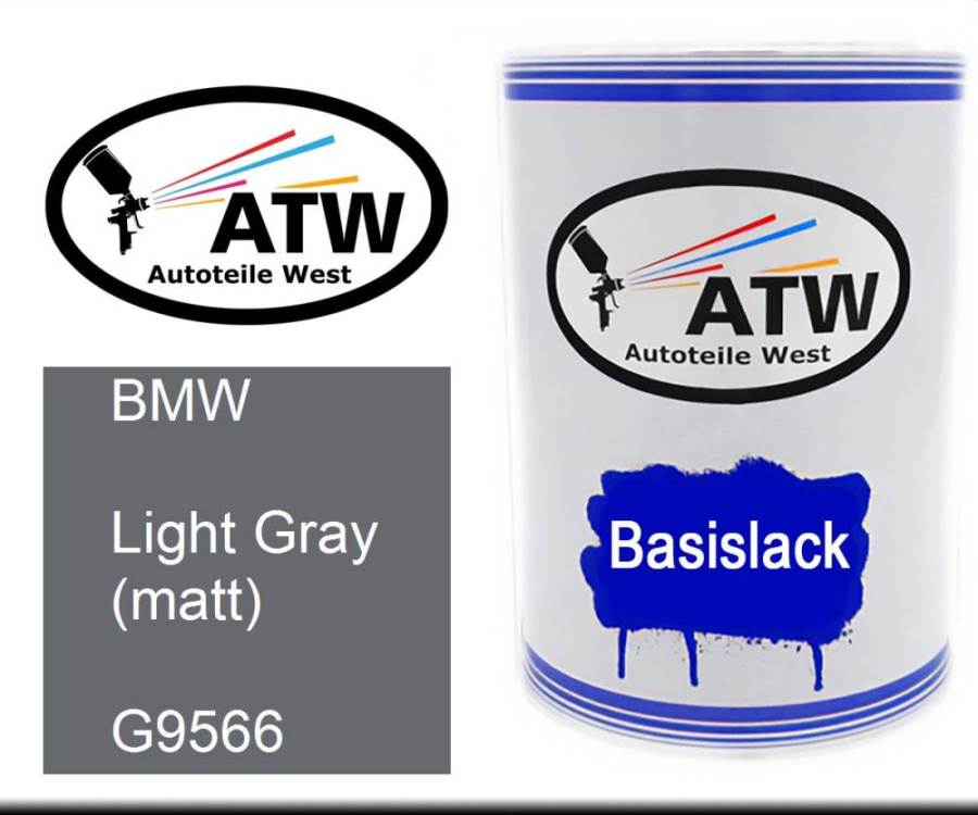 BMW, Light Gray (matt), G9566: 500ml Lackdose, von ATW Autoteile West.